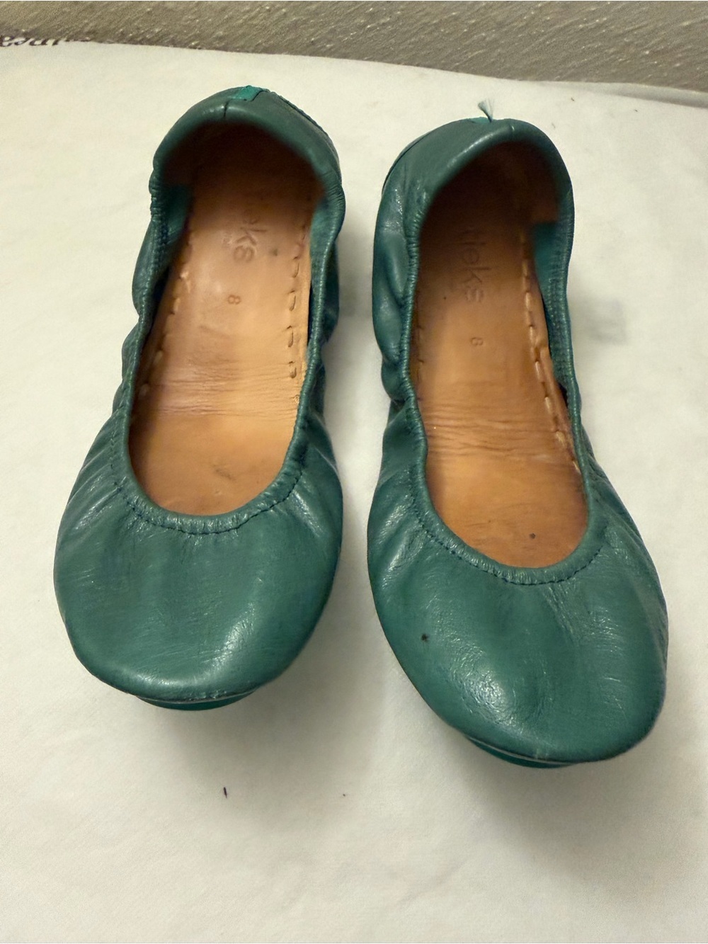 Tieks Teal Green Leather Ballet Flats by Tieks, pre-owned, SZ8